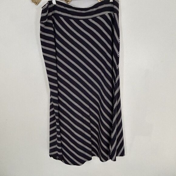 Talbots Skirt Size 2xp 2x Petite Navy Blue White Stripe Pull On Comfort Nautical - Picture 5 of 8